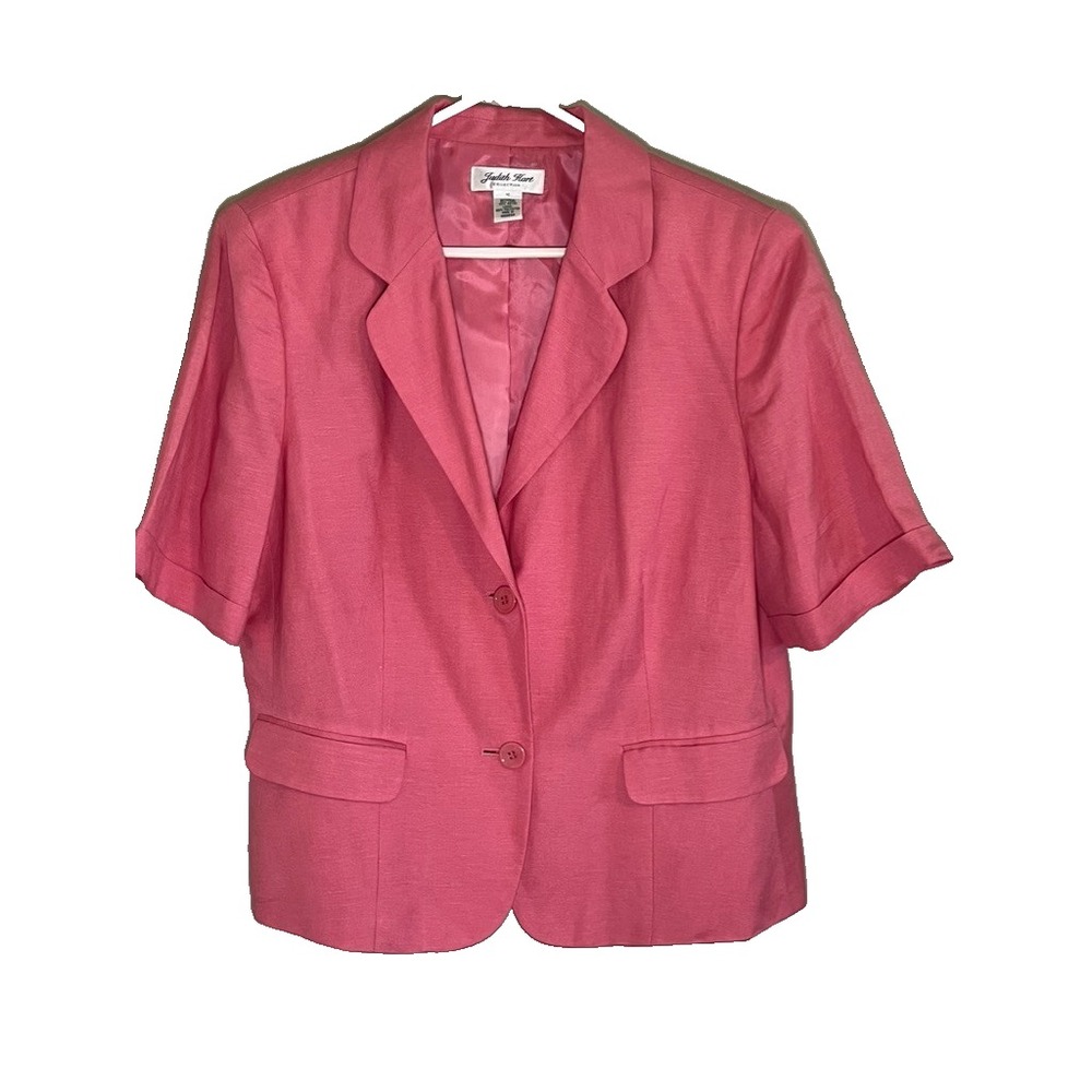 Retro Linen Feminine Blazer 16 Cottage Classic Preppy Neutral Secretary 1980s